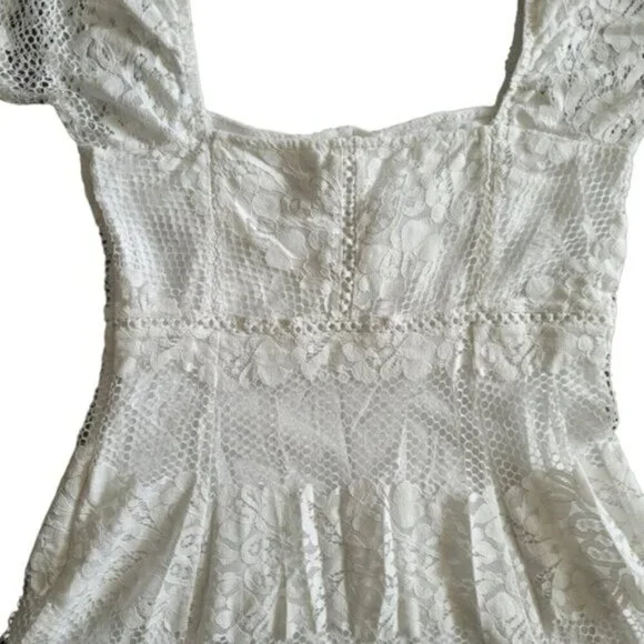 Free People Ivory Be Your Baby Lace Baby doll Dress Size Large - Picture 4 of 9
